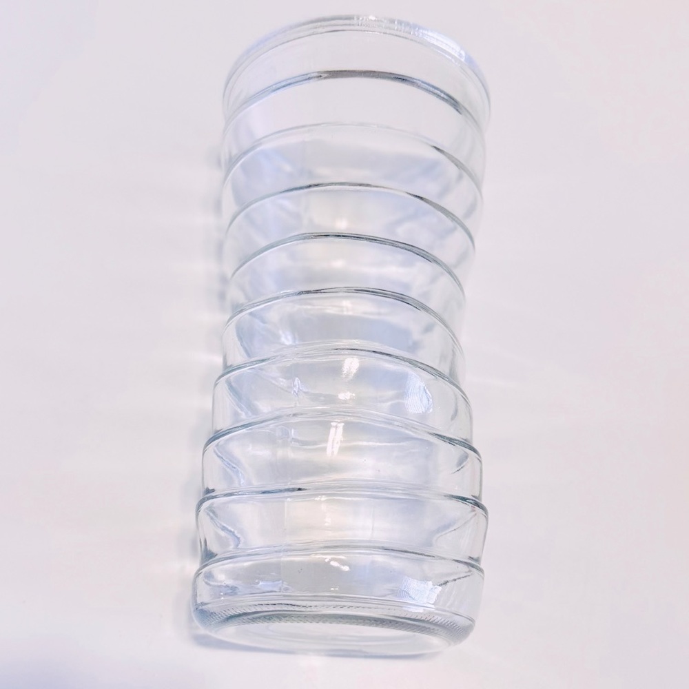 HOOSIER 9” Vintage Clear Glass Spiral Flower Vase